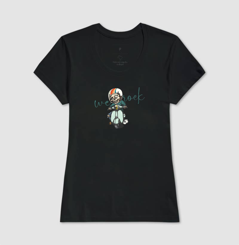 camiseta werock vespa skull feminina