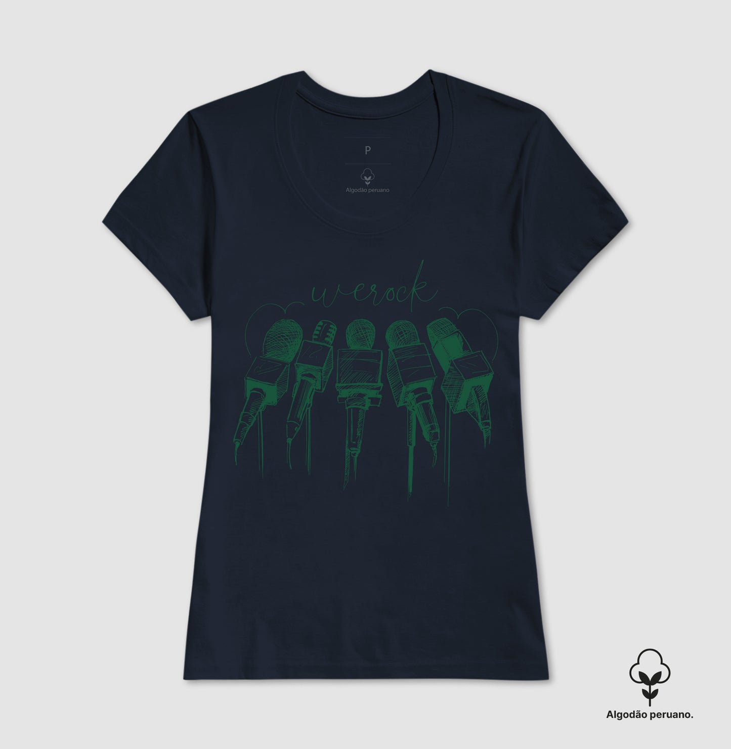 camiseta algodão peruano werock mics feminina