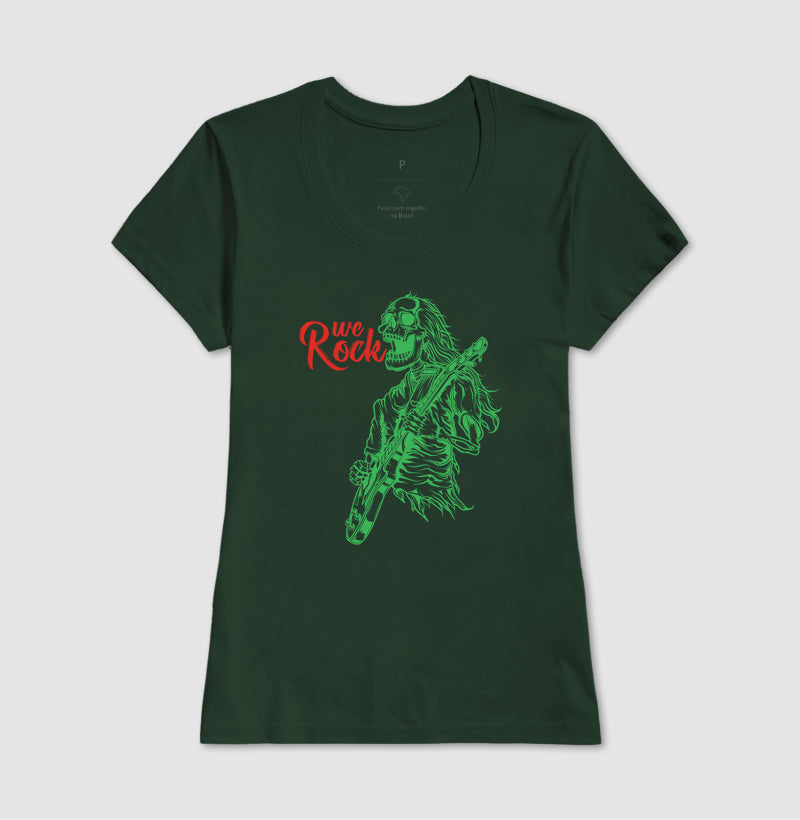 camiseta werock rock skull feminina