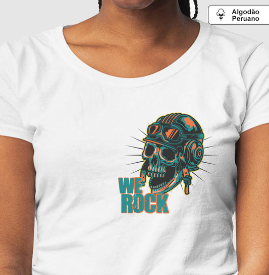 camiseta algodão peruano werock motorcycle crazy feminina