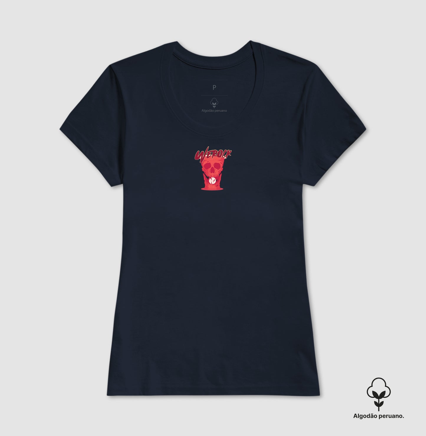 camiseta algodão peruano werock cups feminina