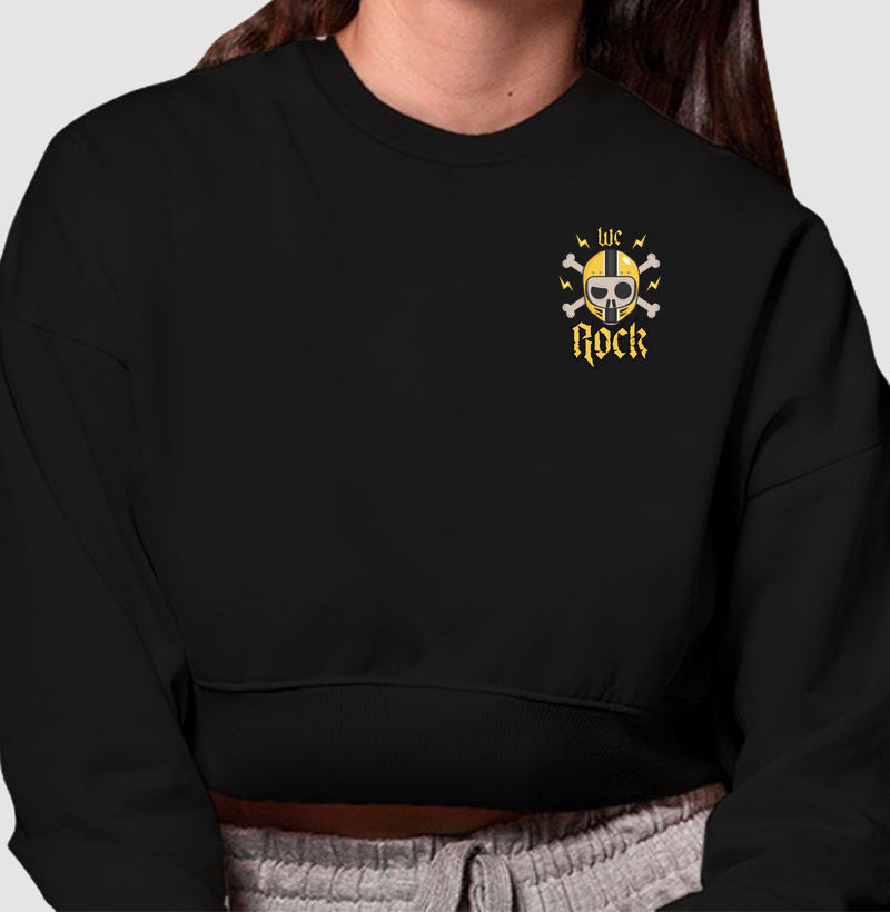 cropped moletom werock motorcycle skull
