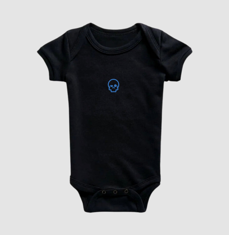 body infantil werock skull logo blue