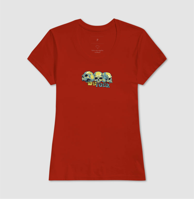 camiseta werock face skulls feminina