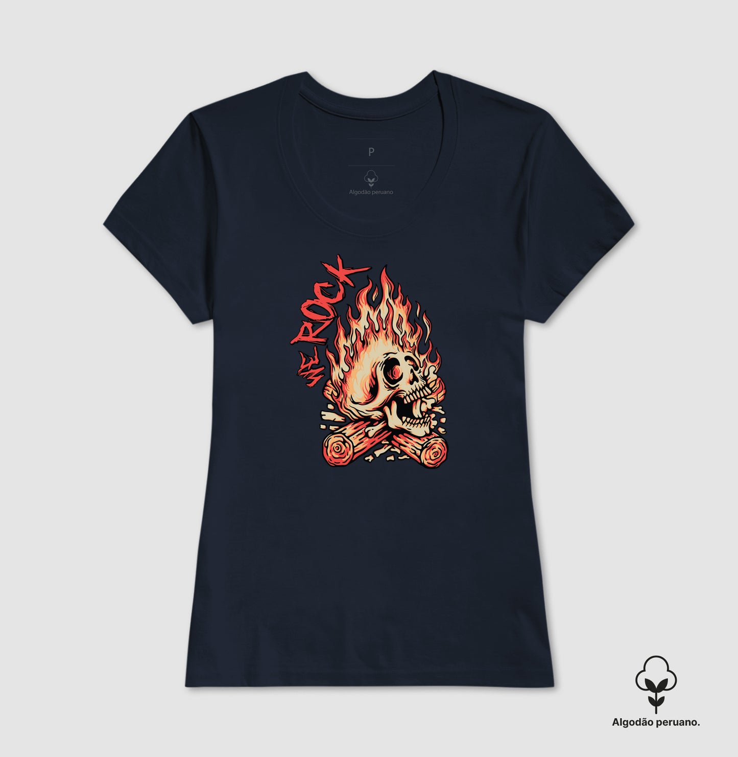 camiseta algodão peruano werock bonfire feminina