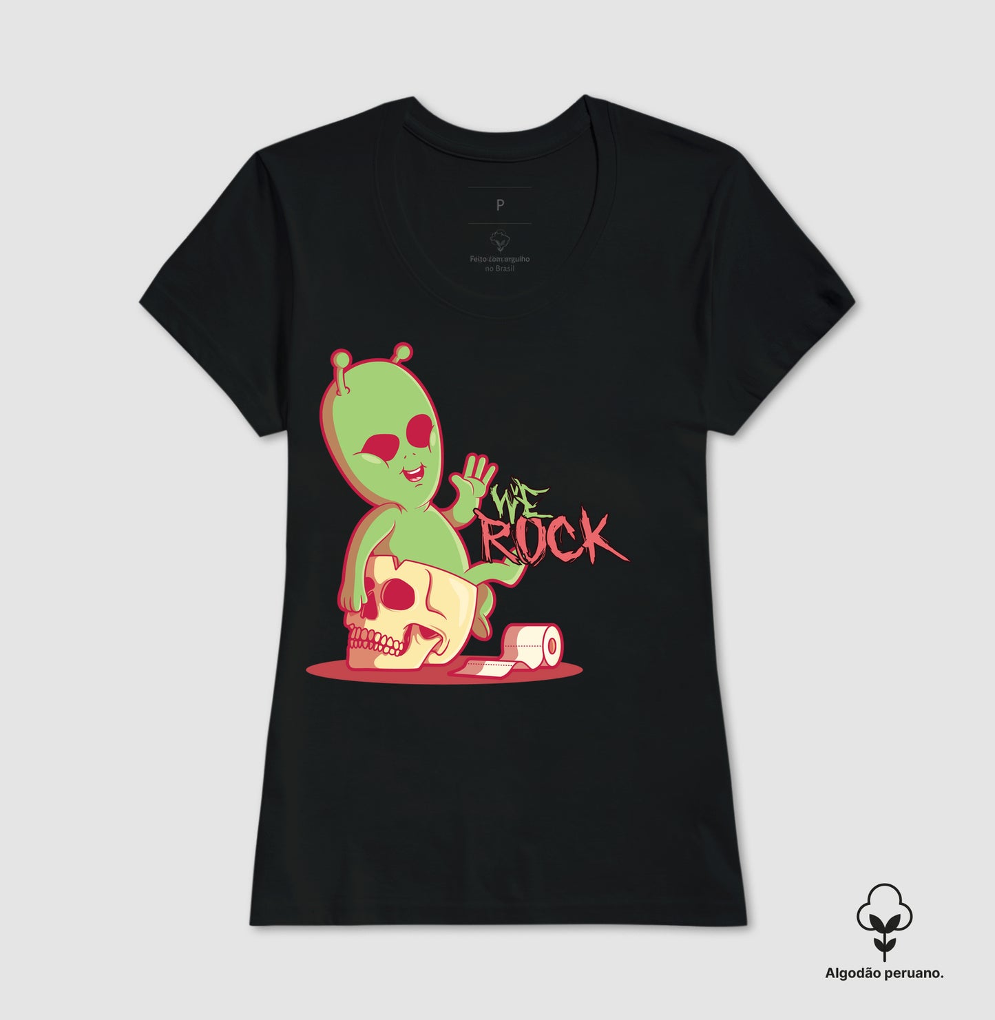 camiseta algodão peruano werock et feminina