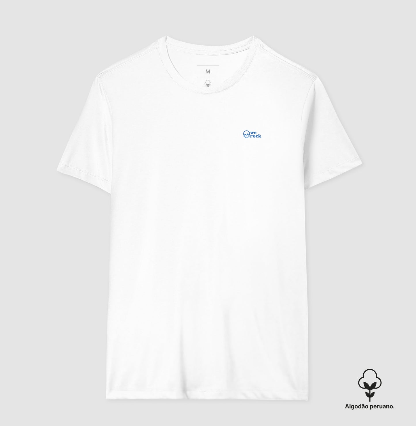 camiseta algodão peruano werock skull blue masculina
