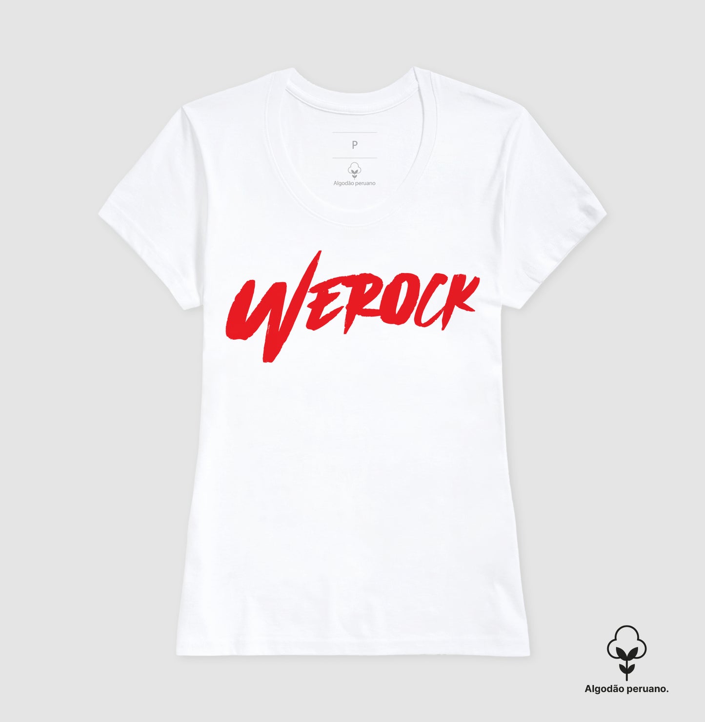 camiseta algodão peruano werock logow feminina