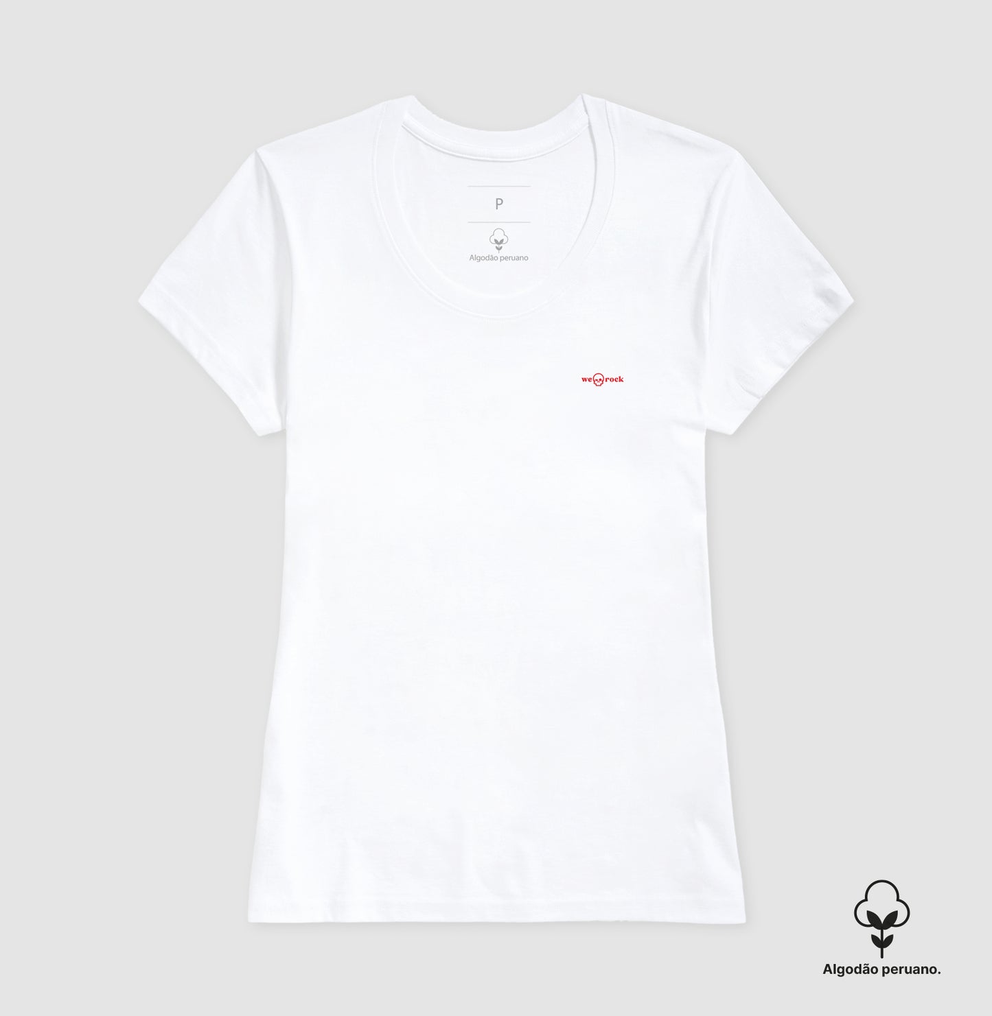 camiseta algodão peruano basic werock logo red feminina