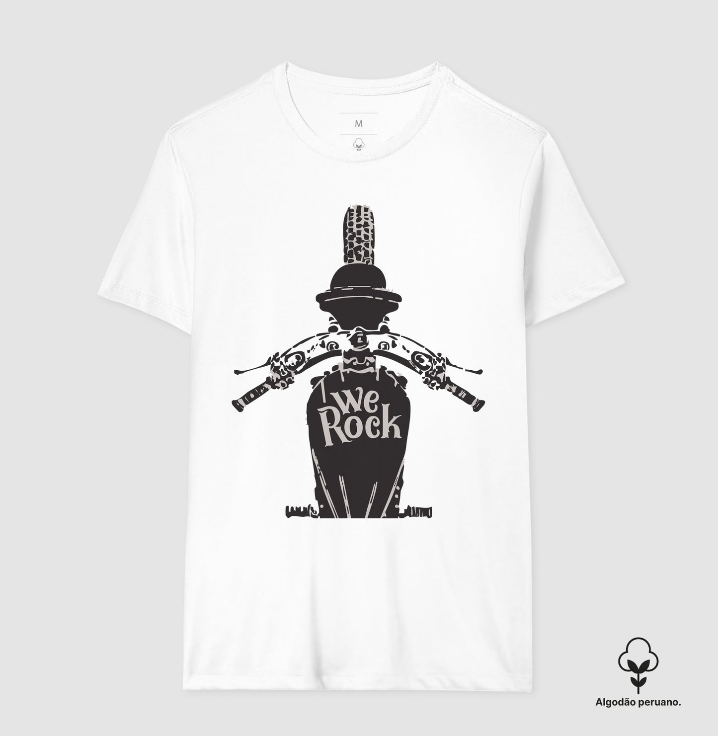 camiseta algodão peruano werock motorcycle driving feminina