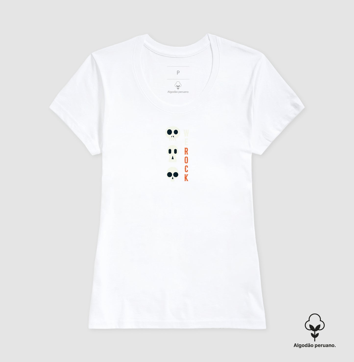 camiseta algodão peruano werock Vskulls feminina