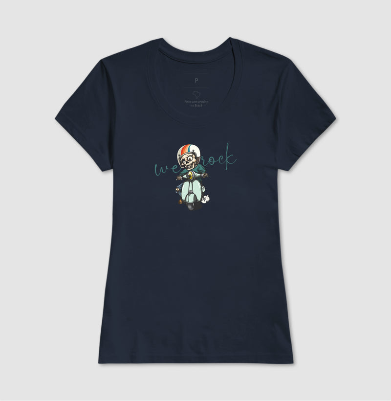 camiseta werock vespa skull feminina