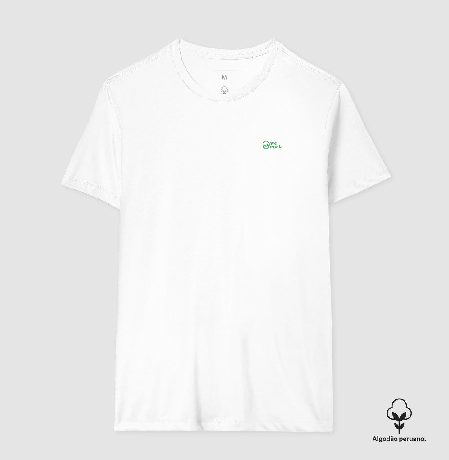 camiseta algodão peruano werock skull green masculina