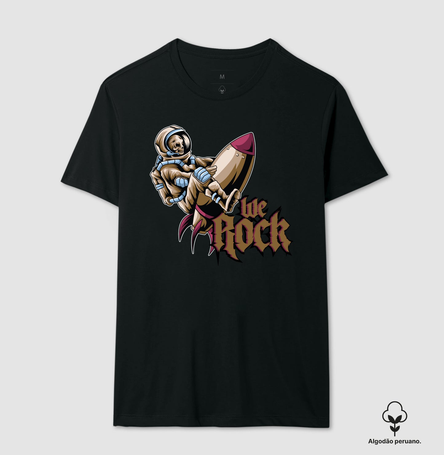 camiseta algodão peruano werock rocket masculina