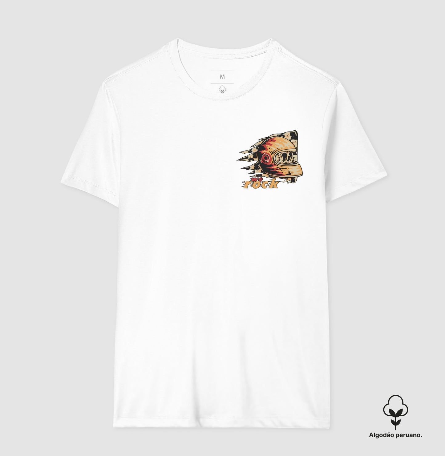 camiseta algodão peruano werock helmet racing feminina