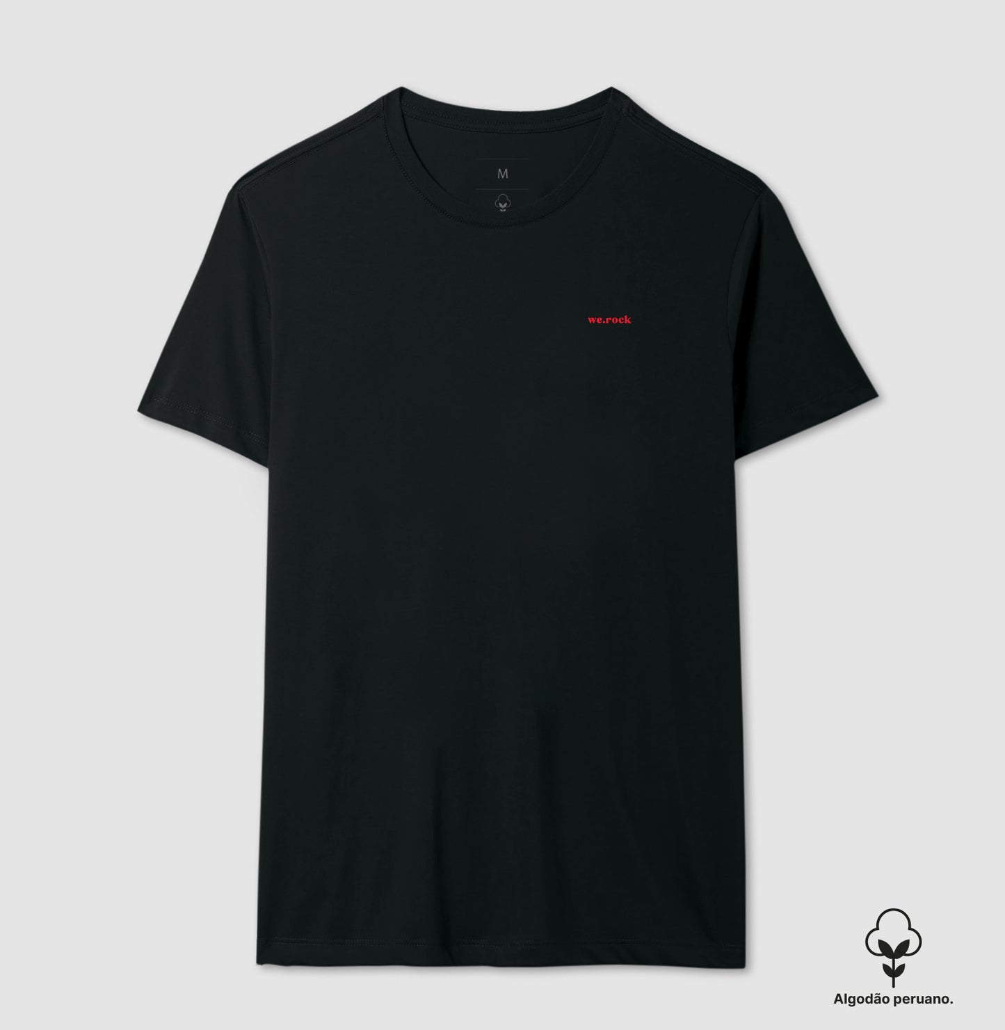 camiseta algodão peruano werock logo simple red masculina