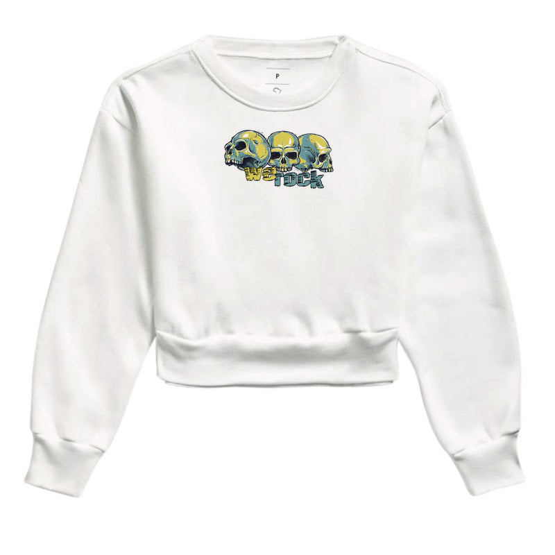 cropped moletom werock face skulls