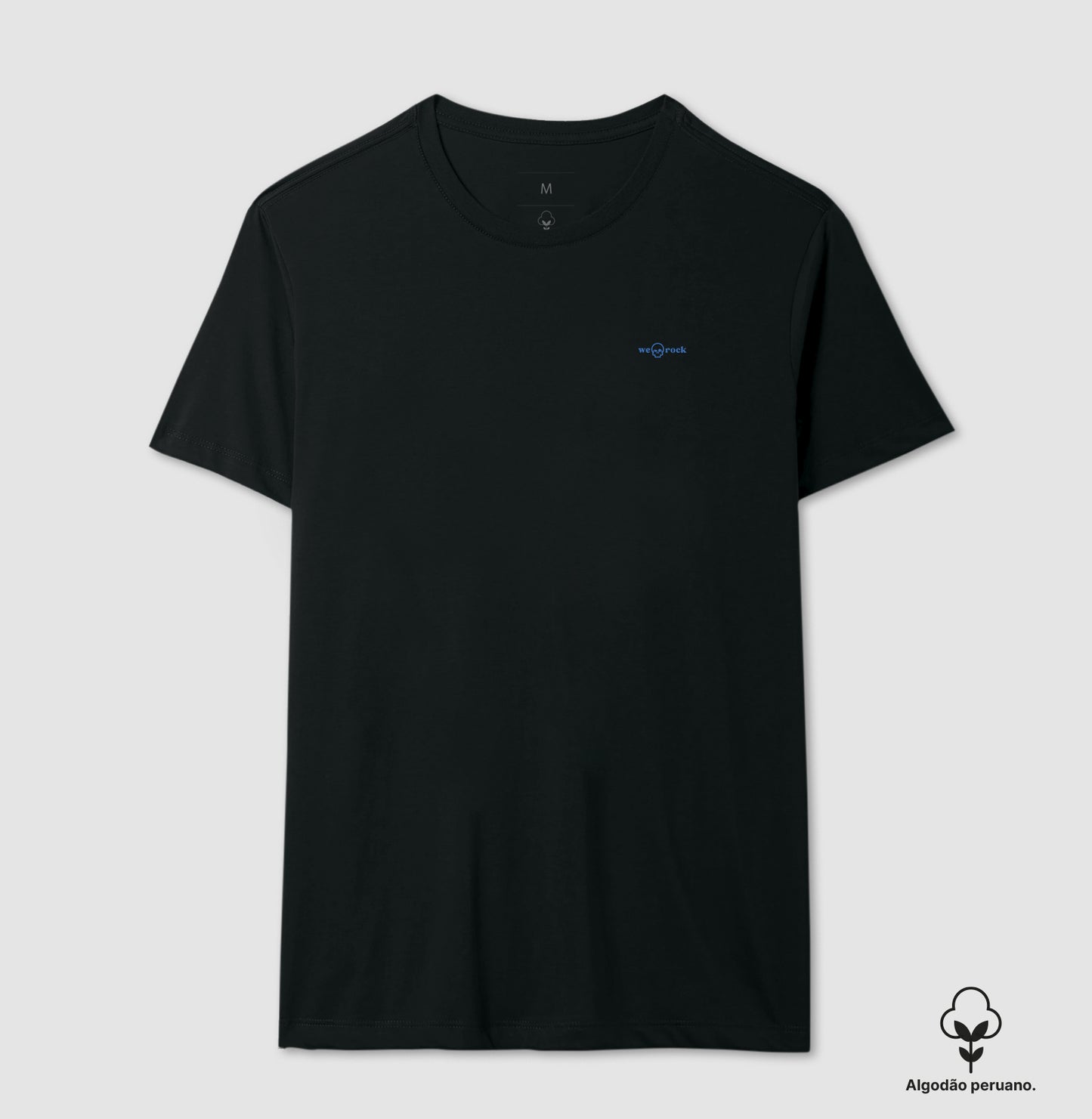 camiseta algodão peruano basic werock logo blue masculina