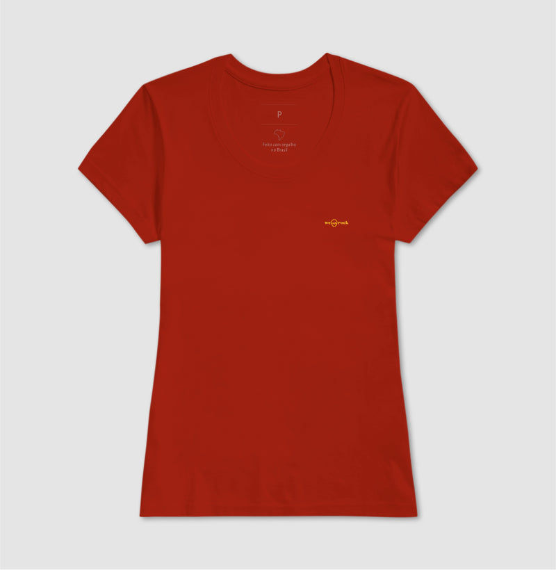 camiseta basic werock logo gold feminina