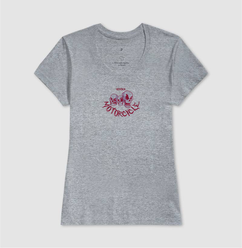 camiseta werock motorcycle skulls feminina