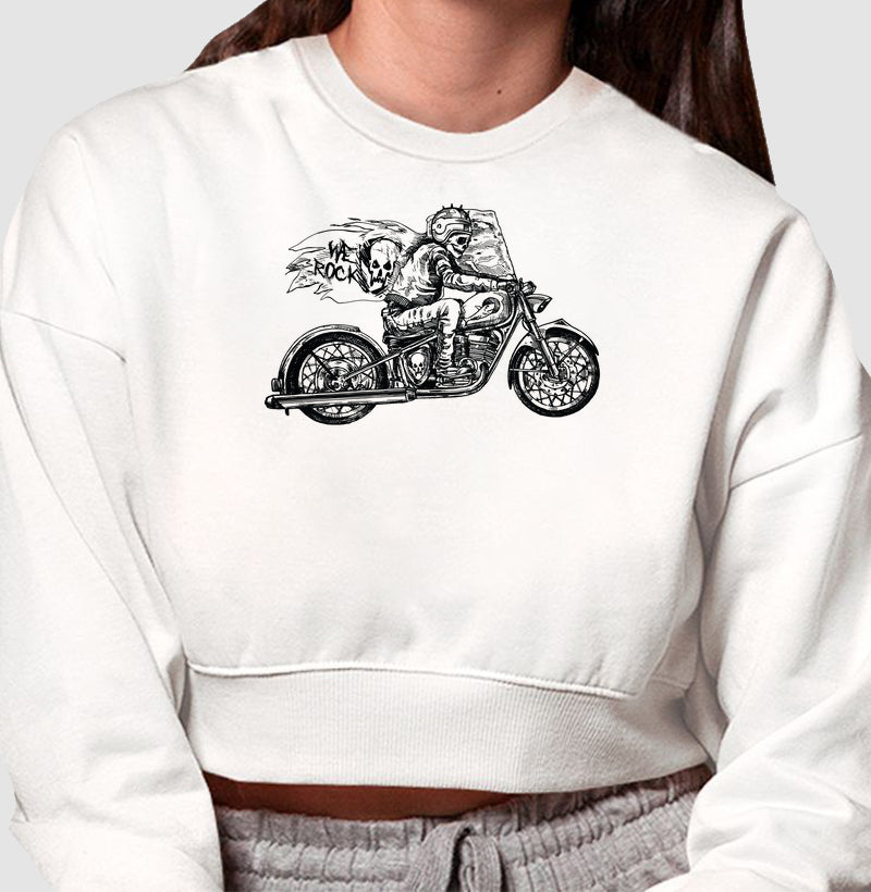 cropped moletom werock motorcycle ghost