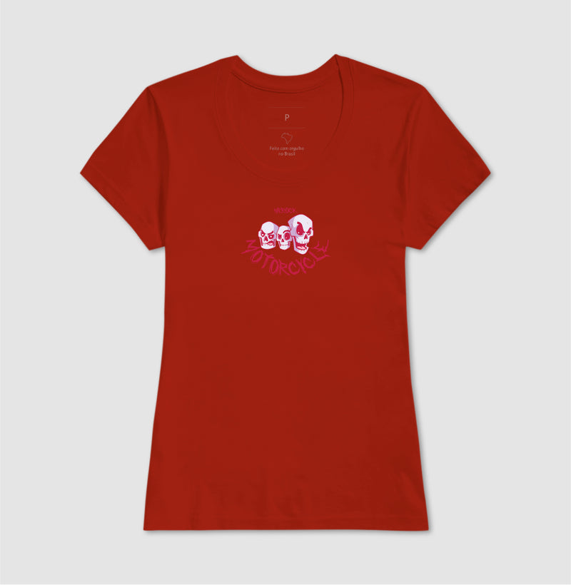 camiseta werock motorcycle skulls feminina
