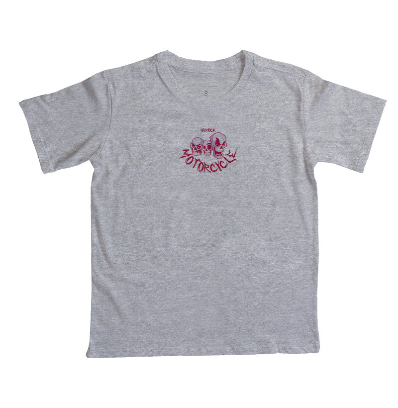 camiseta infantil werock motorcycle skulls