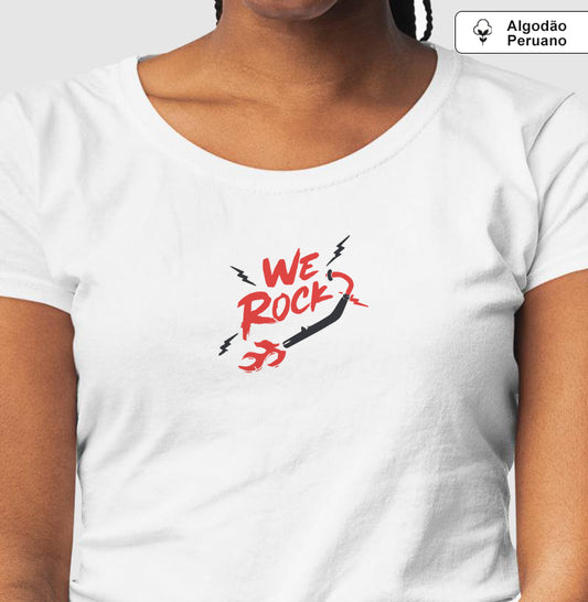 camiseta algodão peruano werock motorcycle exhaust feminina