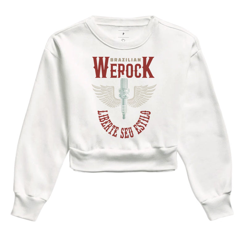 cropped moletom werock motorcycle wings