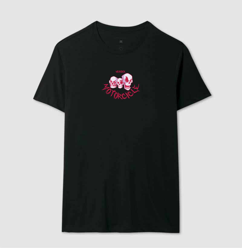 camiseta werock motorcycle skulls masculina