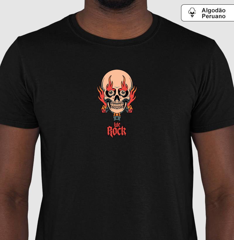camiseta algodão peruano werock dados masculino