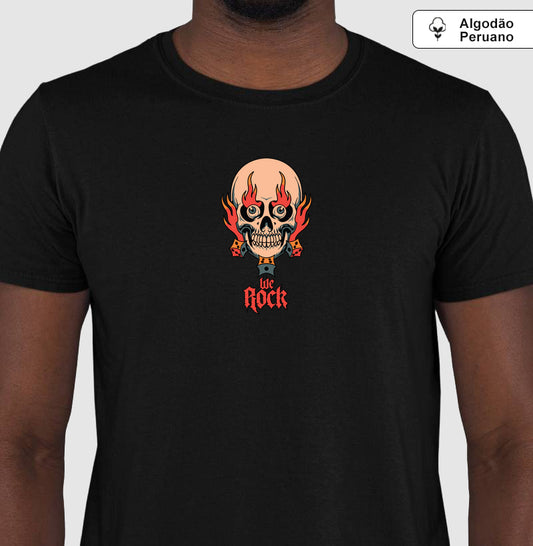 camiseta algodão peruano werock dados masculino