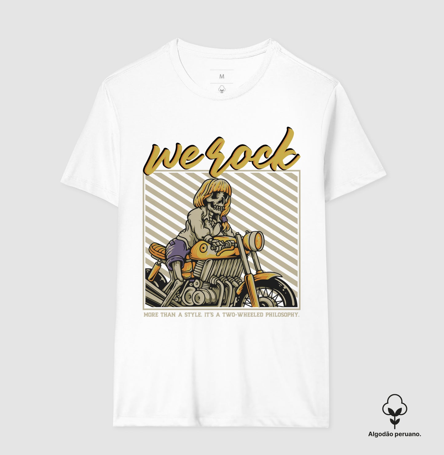 camiseta algodão peruano werock girl motorcycle masculina