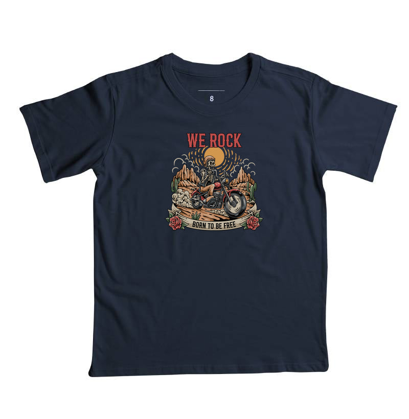 camiseta infantil werock born motorcycle