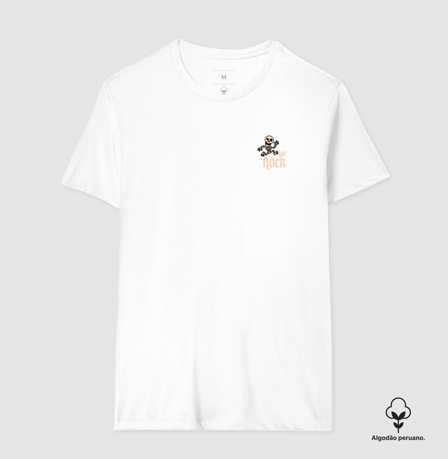 camiseta algodão peruano werock skeleton feminina