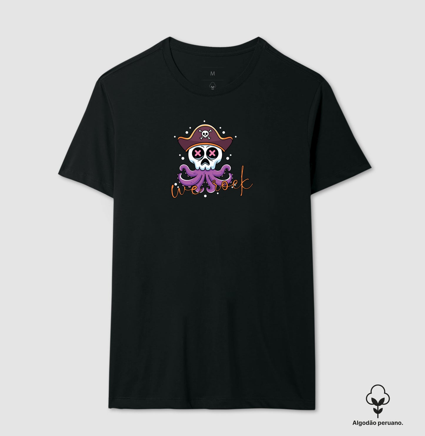 camiseta algodão peruano werock squid masculina