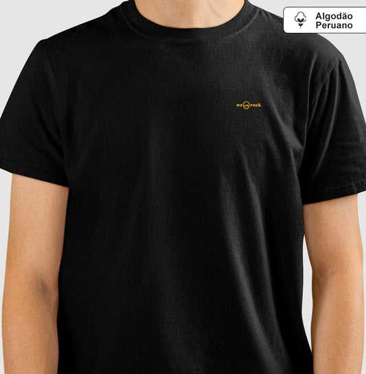 camiseta algodão peruano basic werock logo gold masculina