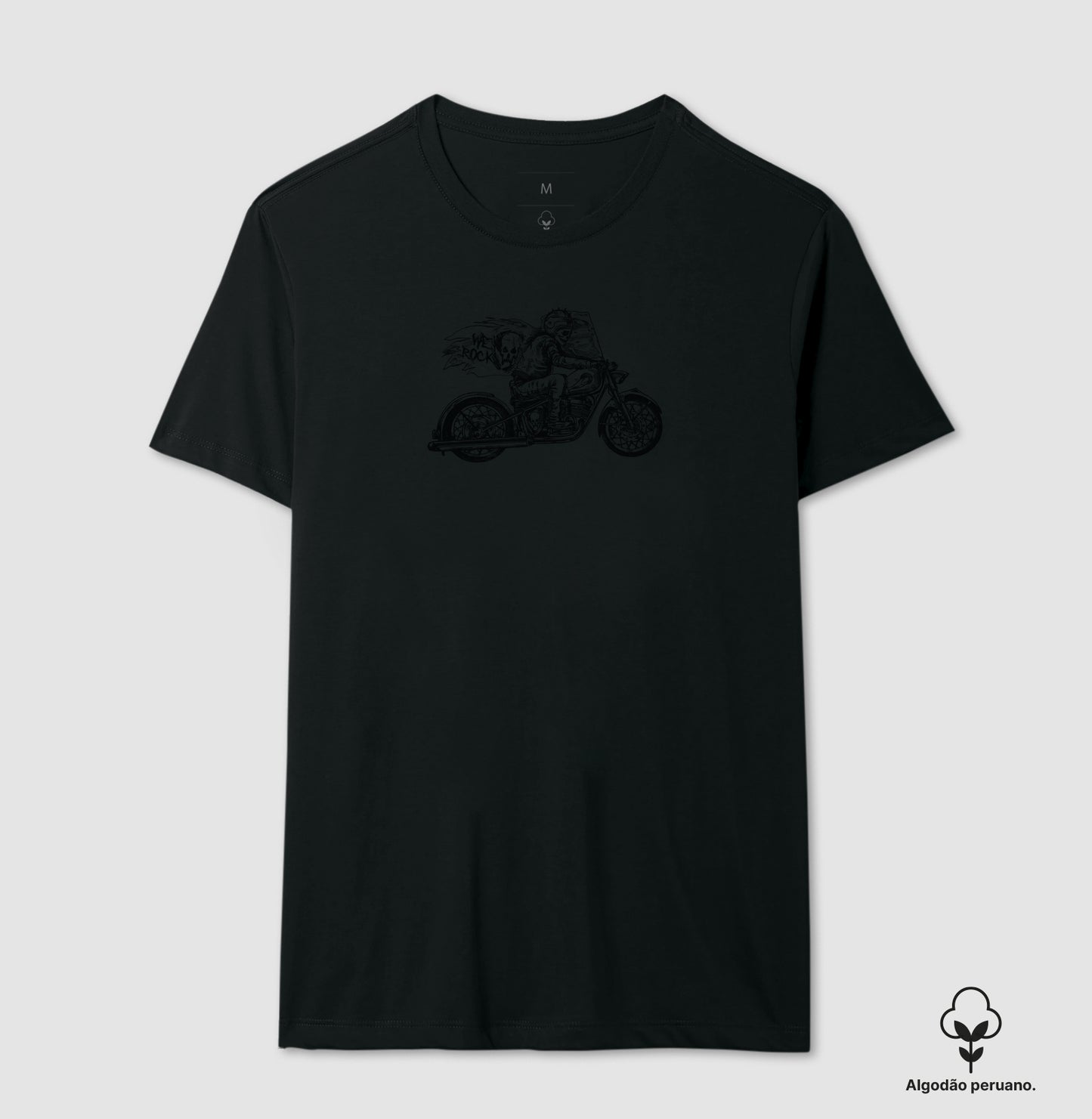 camiseta algodão peruano werock motorcycle ghost feminina