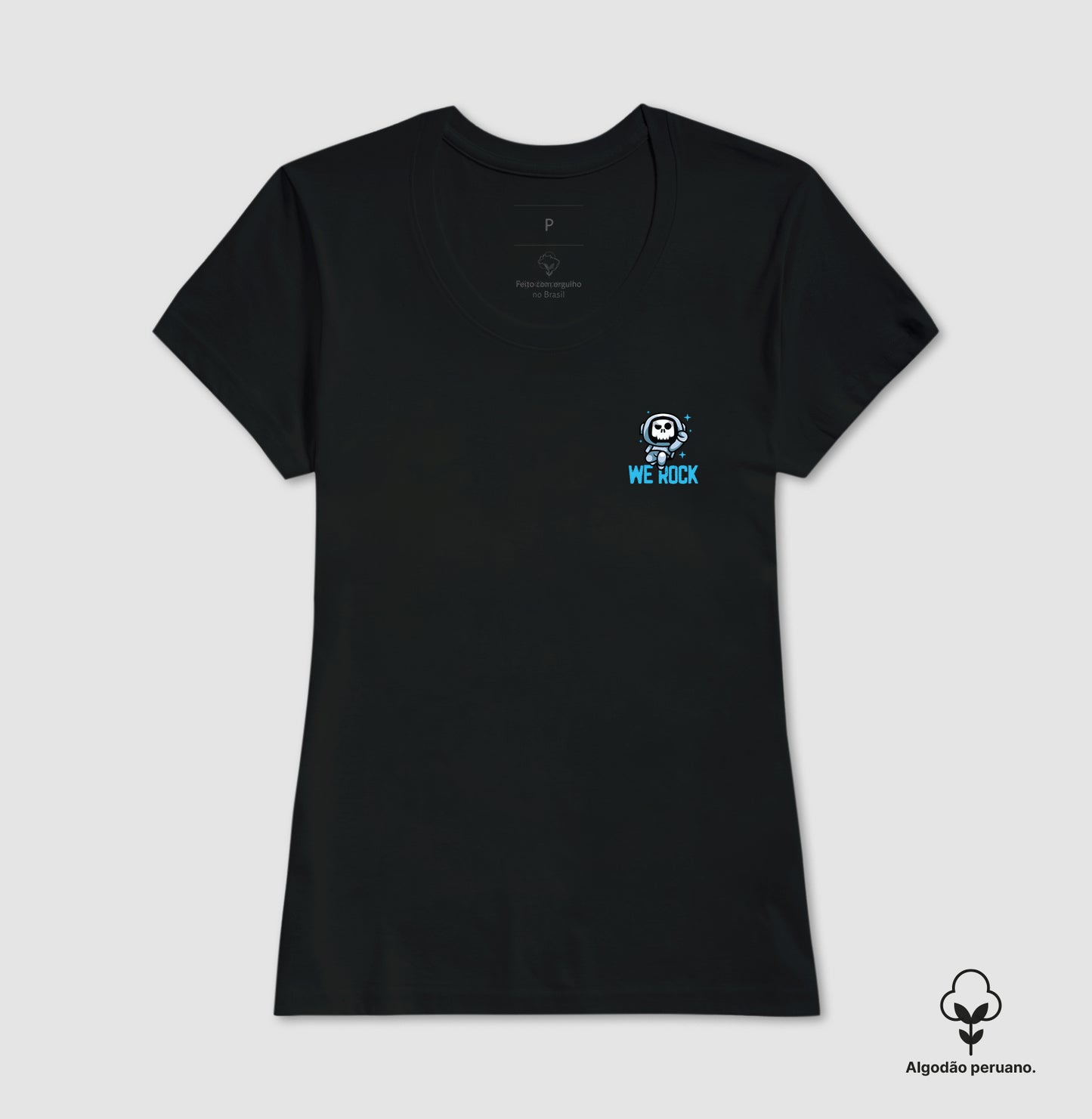 camiseta algodão peruano werock astronaut feminina