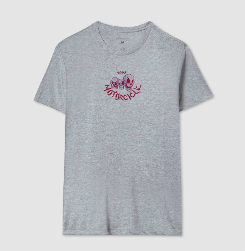 camiseta werock motorcycle skulls masculina