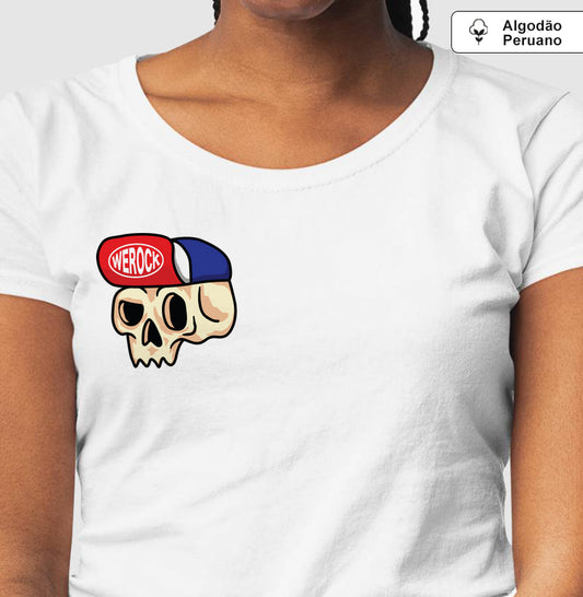 camiseta algodão peruano werock cap feminina