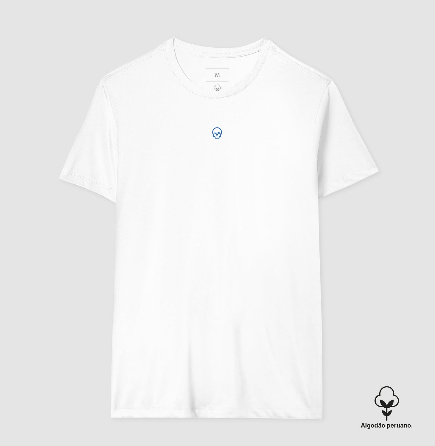 camiseta algodão peruano werock skull logo blue masculina