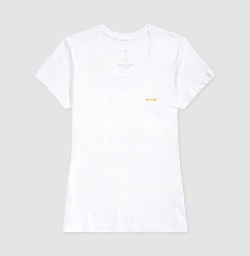 camiseta werock logo simple gold feminina
