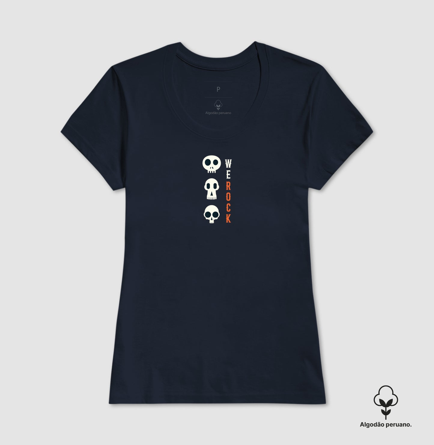 camiseta algodão peruano werock Vskulls feminina
