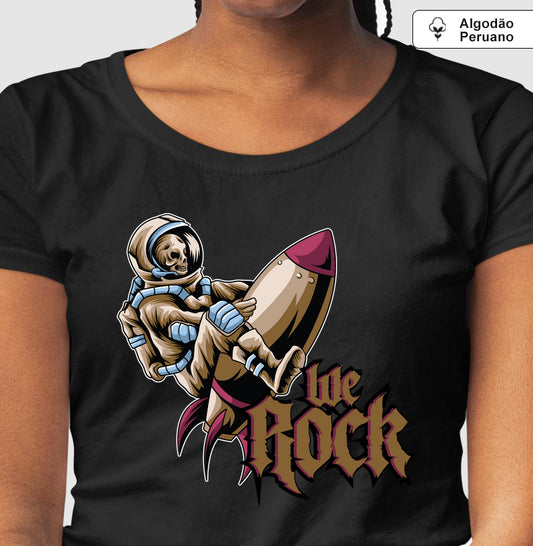 camiseta algodão peruano werock rocket feminina