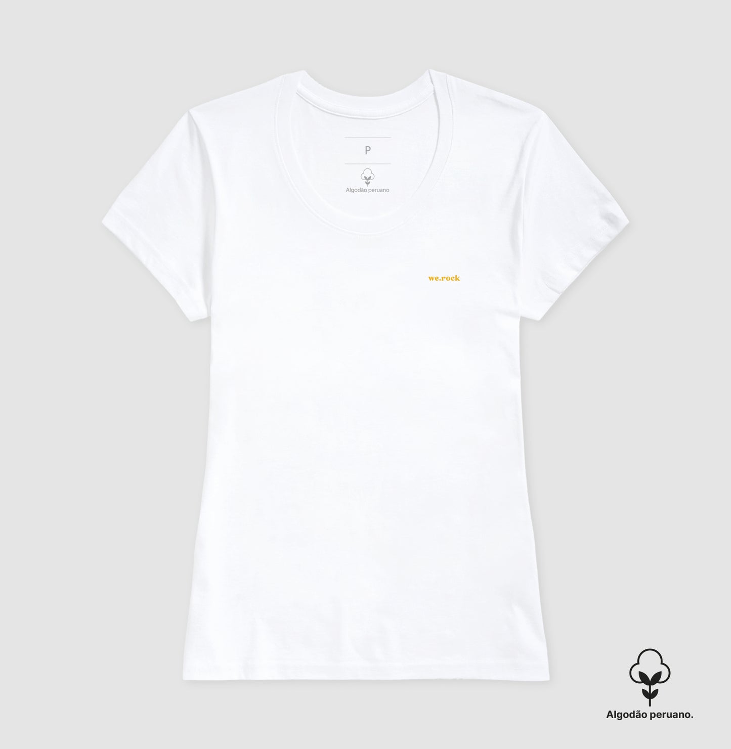 camiseta algodão peruano werock logo simple gold feminina