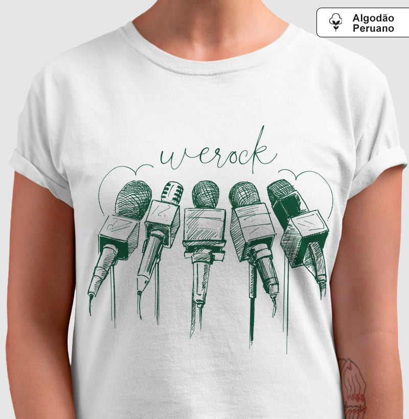 camiseta algodão peruano werock mics feminina