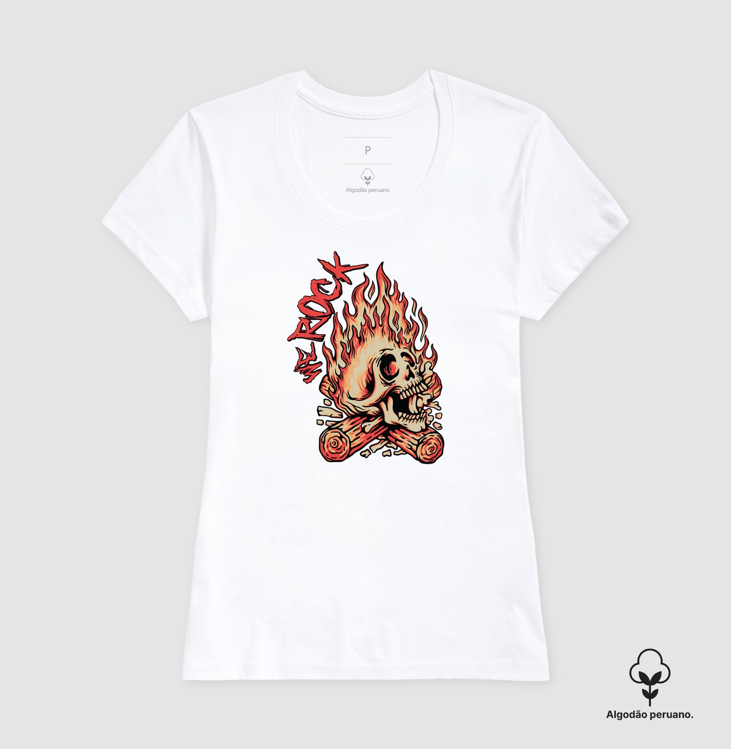 camiseta algodão peruano werock bonfire feminina