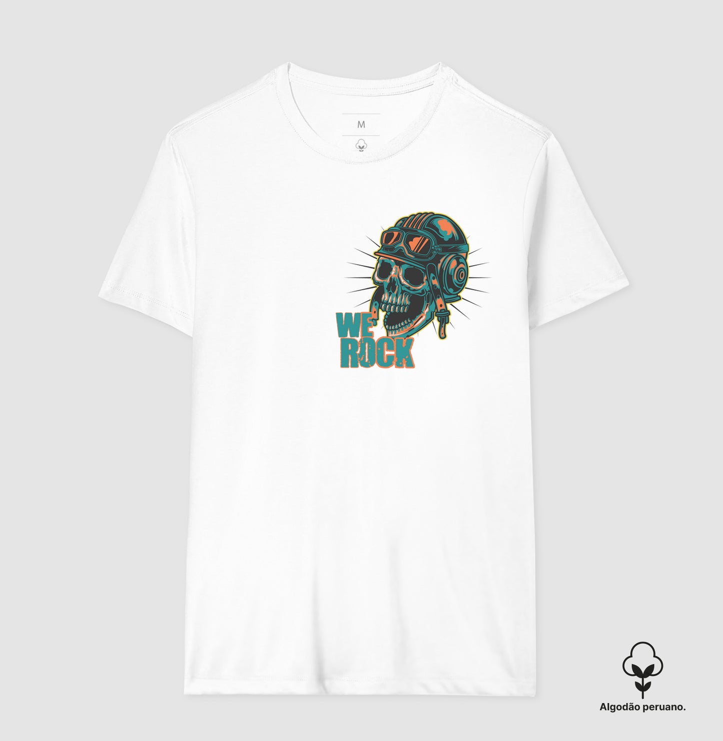 camiseta algodão peruano werock motorcycle crazy masculina
