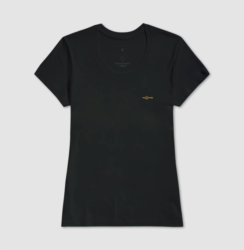 camiseta basic werock logo gold feminina